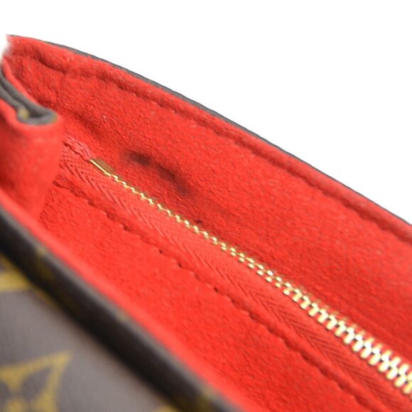 Auth LOUIS VUITTON Monogram Saint Placide Shoulder Bag Brown/Red - Picture 11 of 15